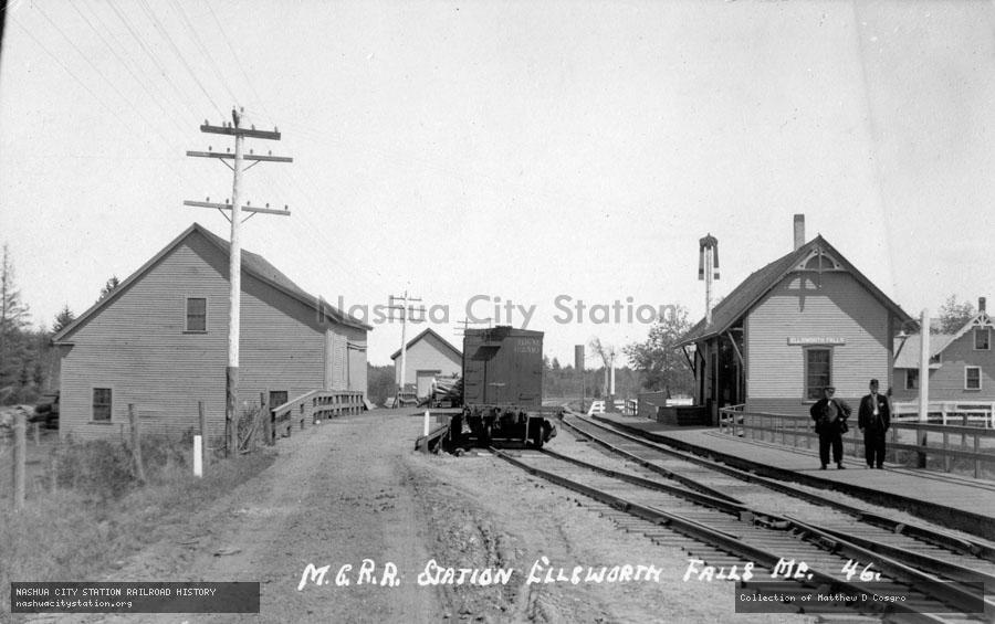 Postcard: Maine Central Railroad Station, Ellsworth Falls, Maine